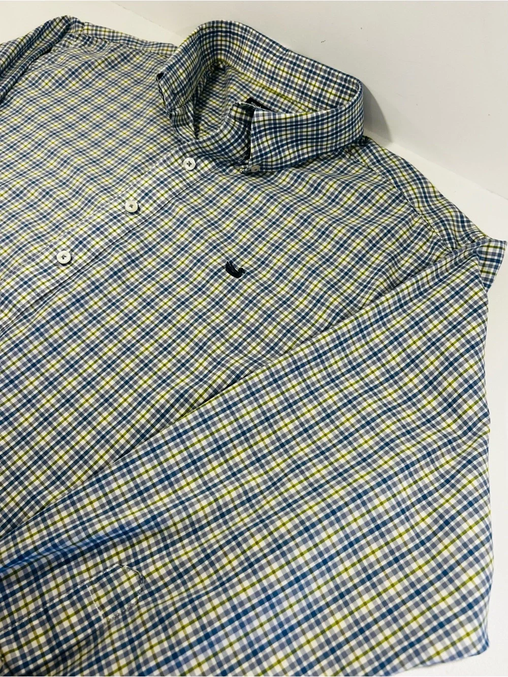 Southern Marsh Performance Shirt Men XL Blue Green Plaid Long Sleeve Button Down